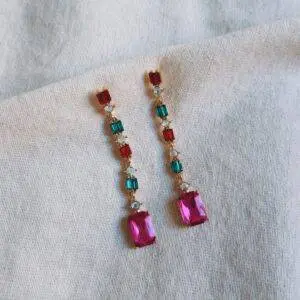 Pendientes cascada pink
