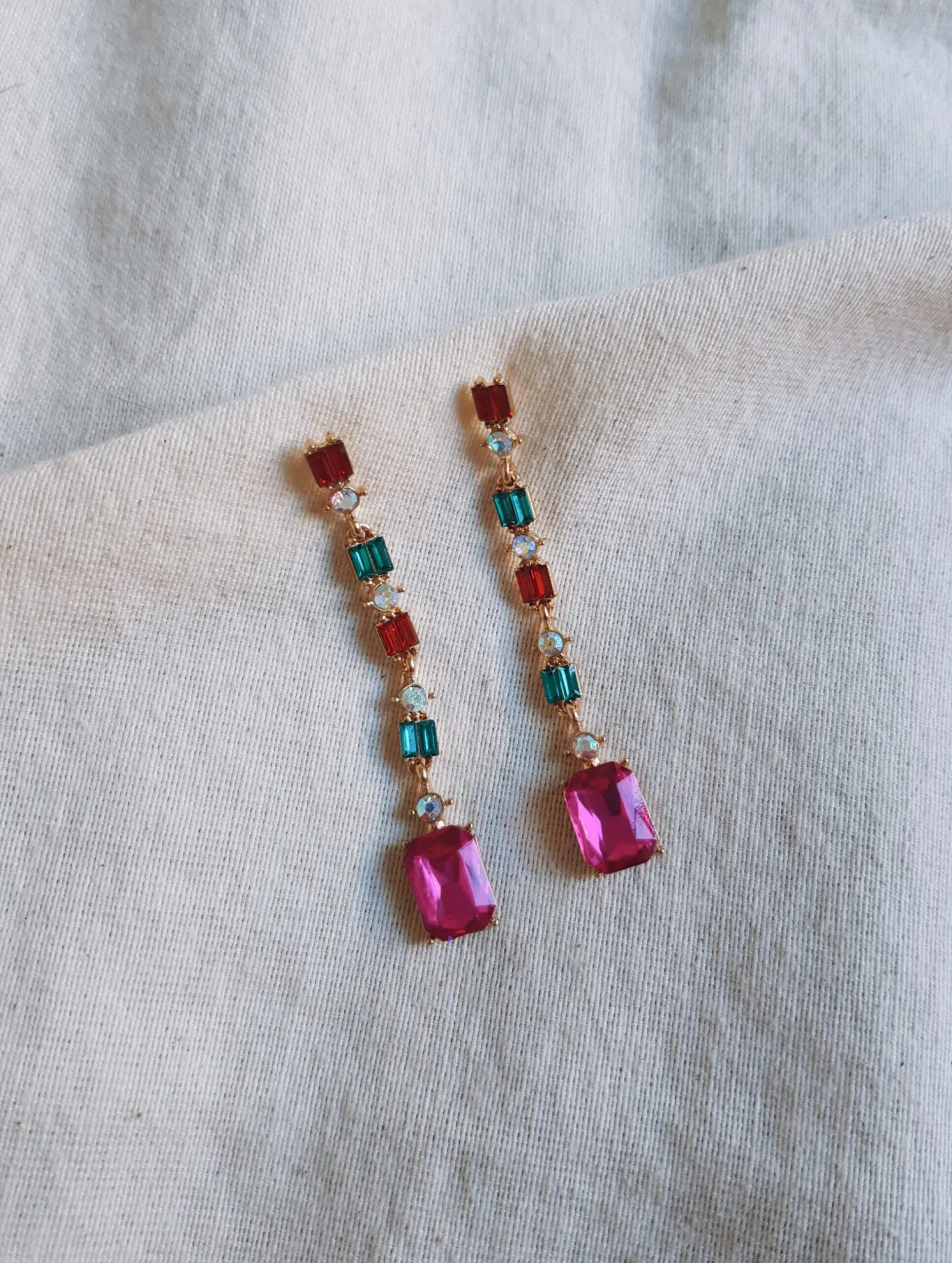 Pendientes cascada pink