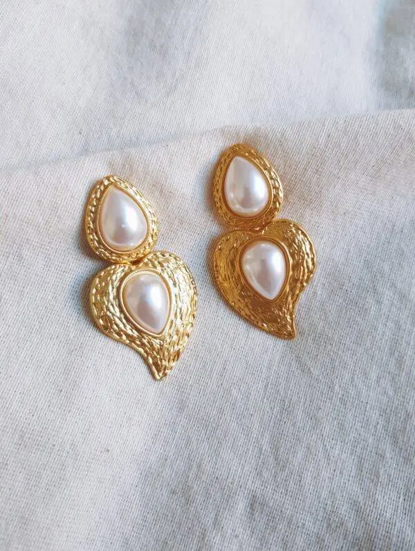 Pendientes perla gold