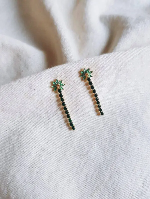 Pendientes Mini Flor Verde
