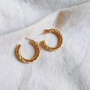 Aros trenza gold