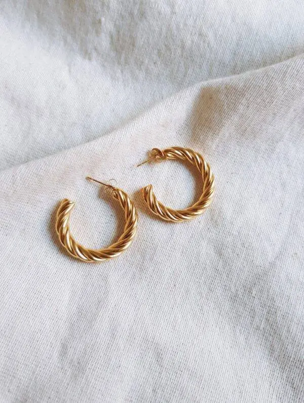 Aros trenza gold