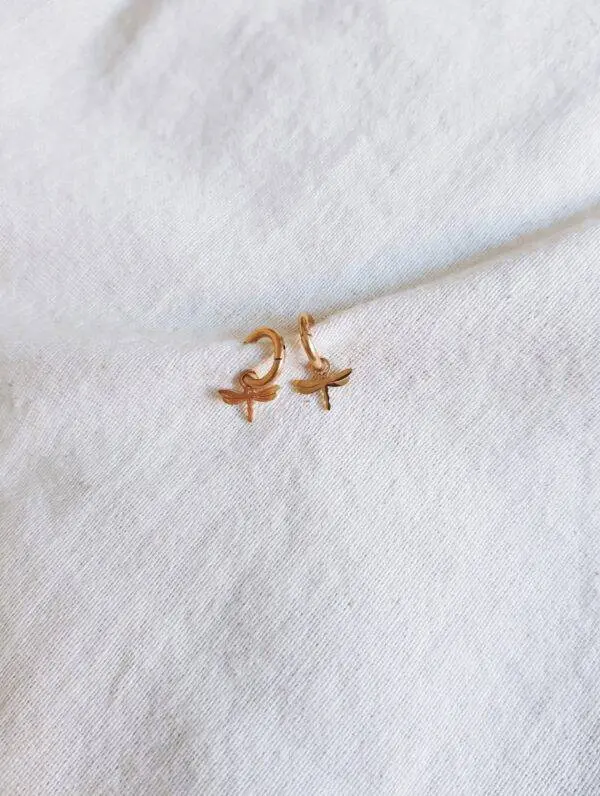 Aritos mini Libelula gold