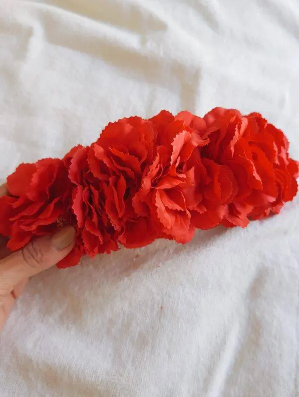 Corona claveles rojos