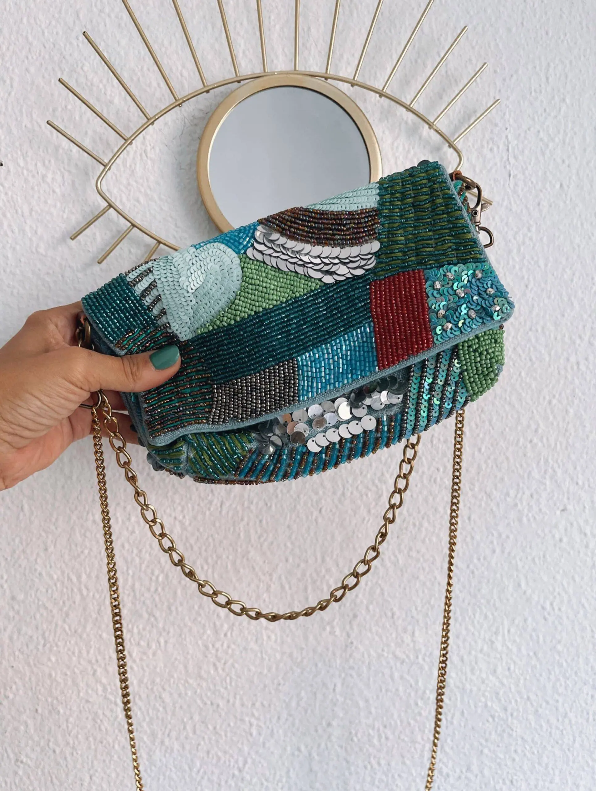 Bolso Indira green & blue