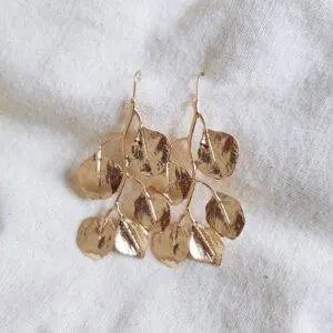 Pendientes gancho hojas