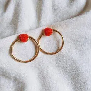 Pendientes aro rosa gold