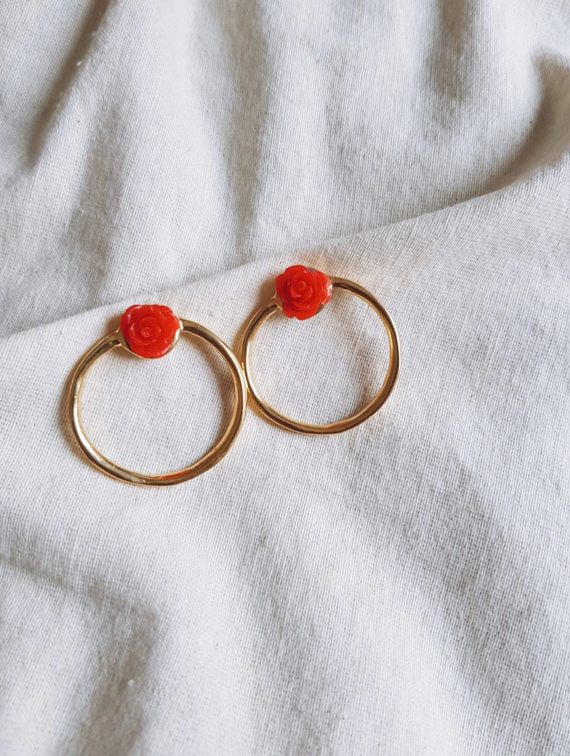 Pendientes aro rosa gold