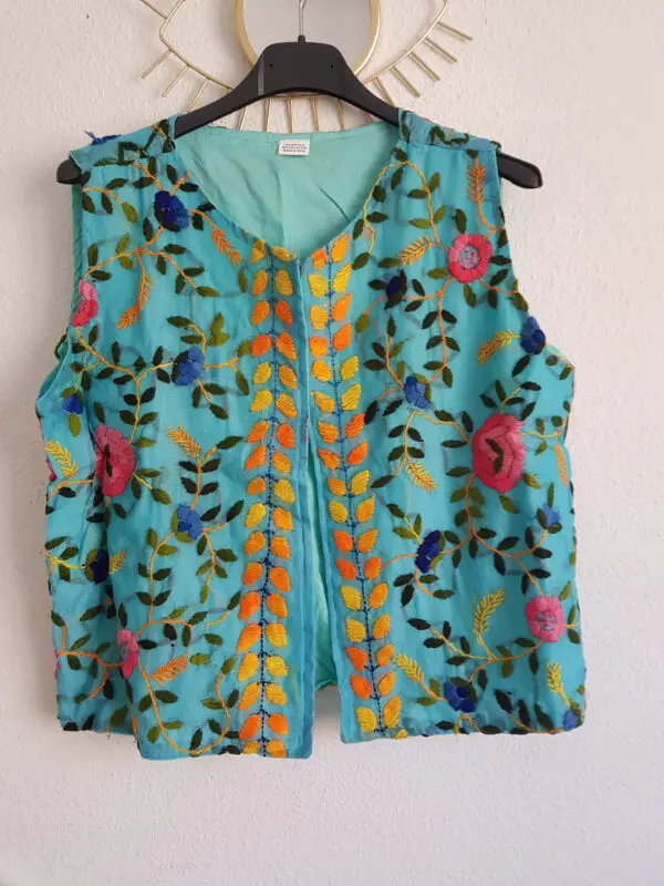 Chaleco delhi turquesa