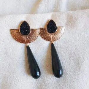 Pendientes abanico negro