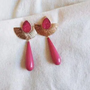 Pendientes abanico buganvilla