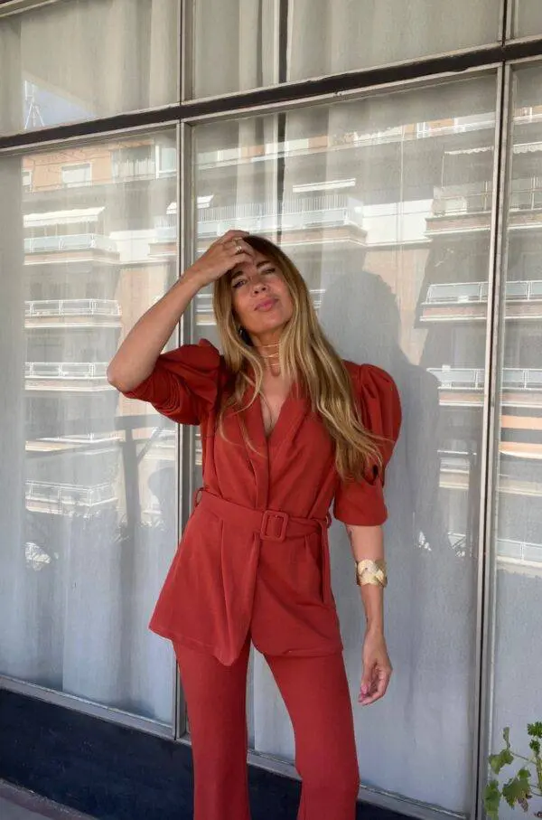 Traje chaqueta teja