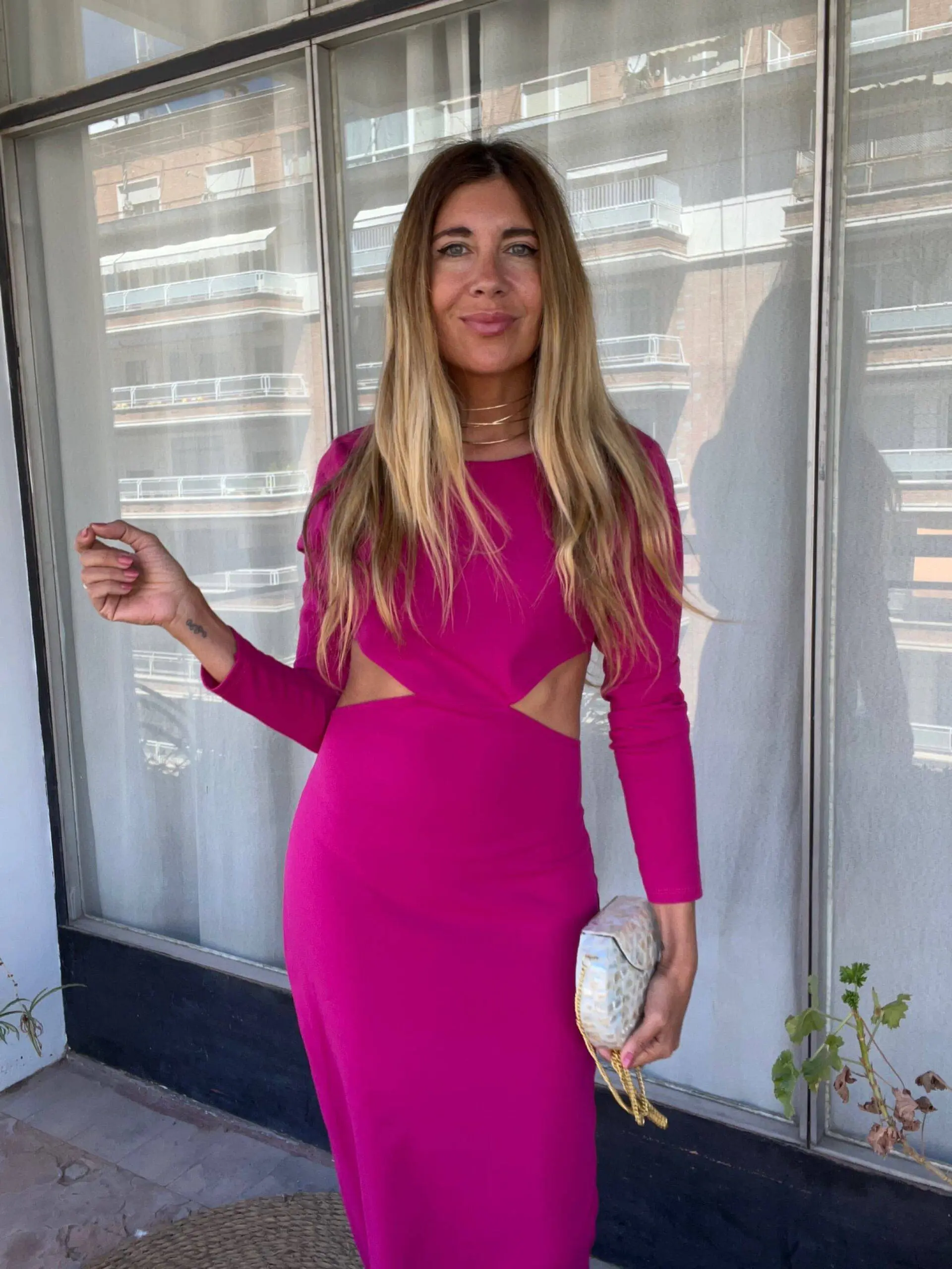 Vestido cut out buganvilla - Imagen 2