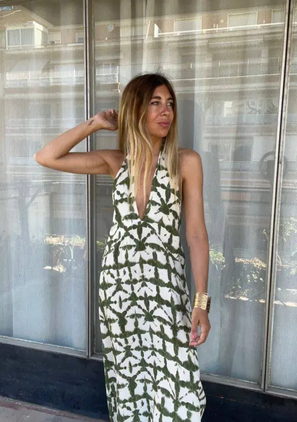 Vestido tie dye kaki