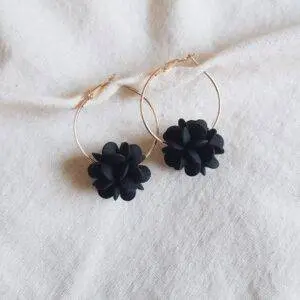 Pendientes Flor negra