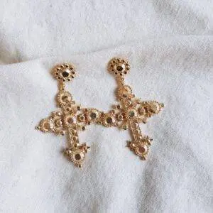 Pendientes Cruz golden