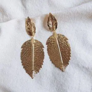 Pendientes hoja maxi