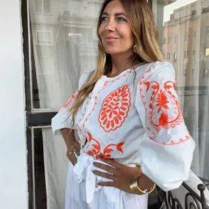 Camisa bordada orange