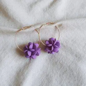Aros flor morada
