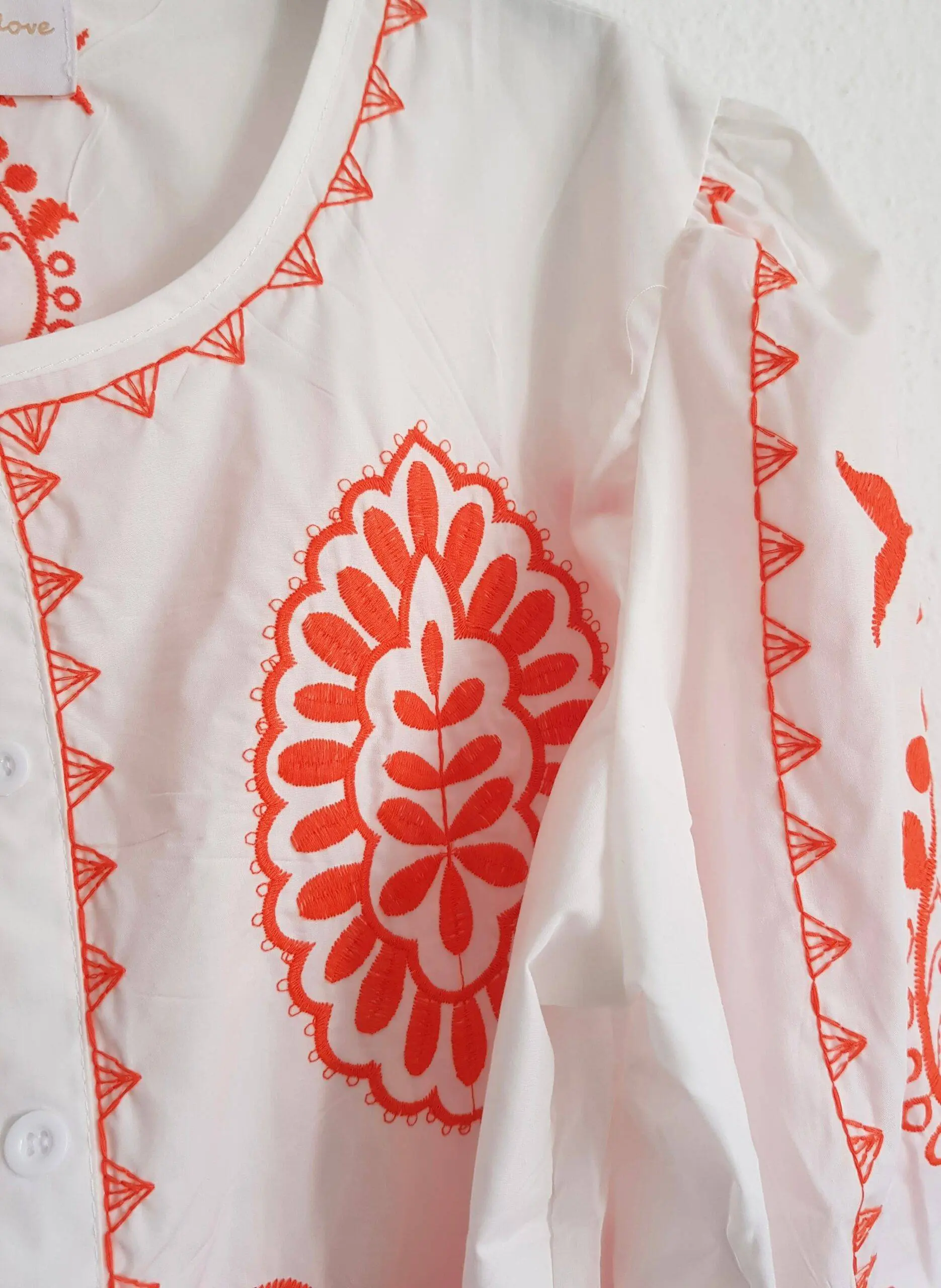 Camisa bordada orange - Imagen 2