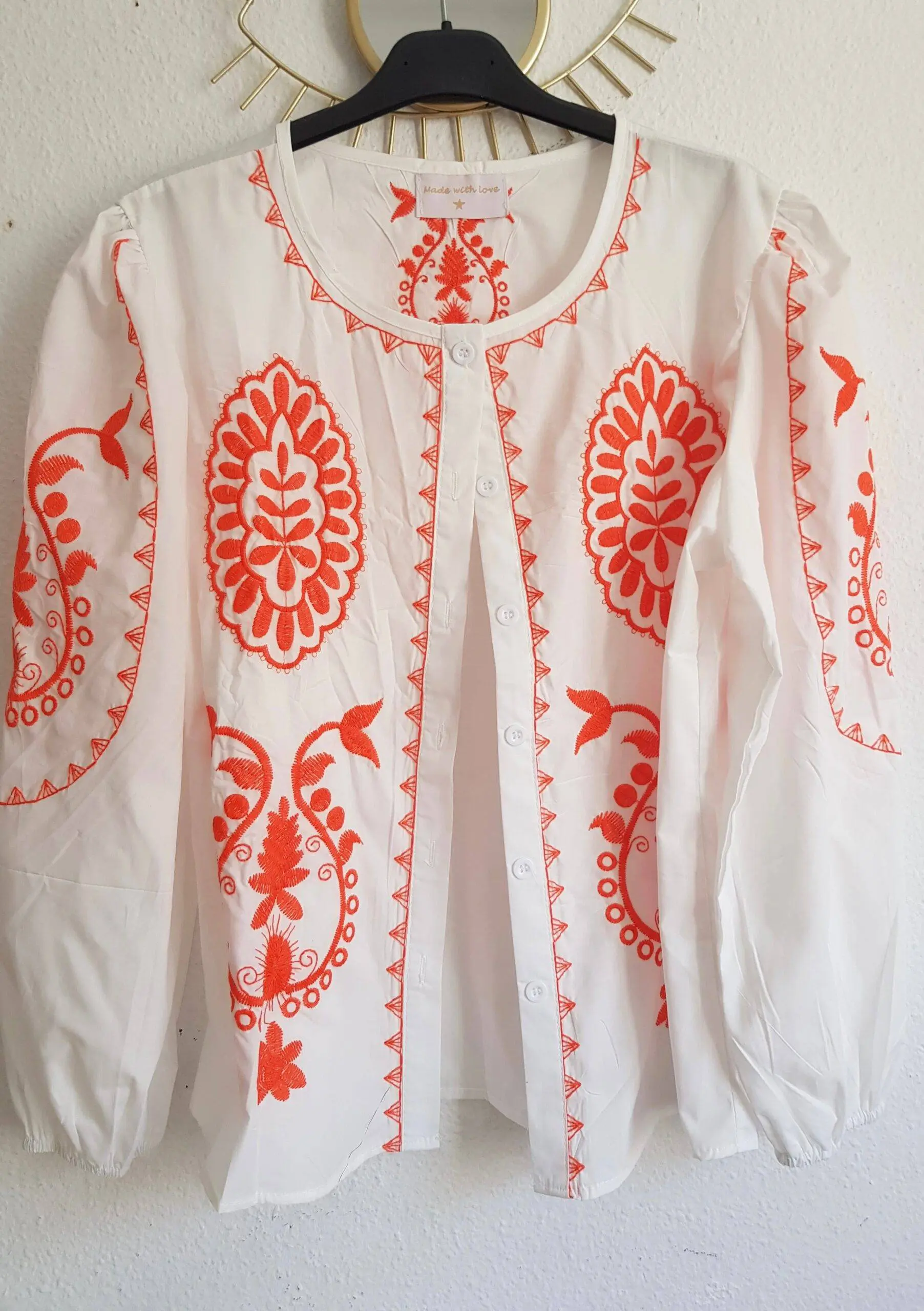 Camisa bordada orange - Imagen 3