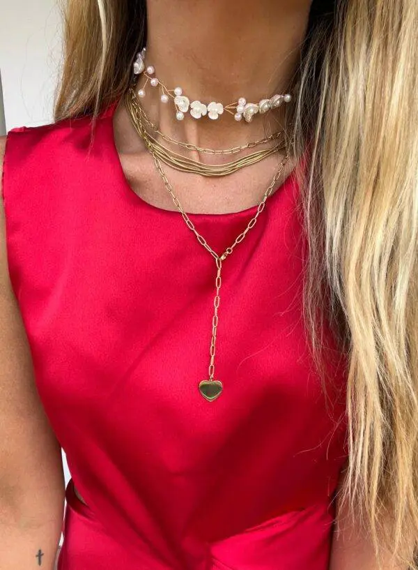 Cadena corazon golden - Imagen 2