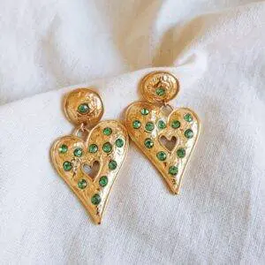 Pendientes corazon bolonia green