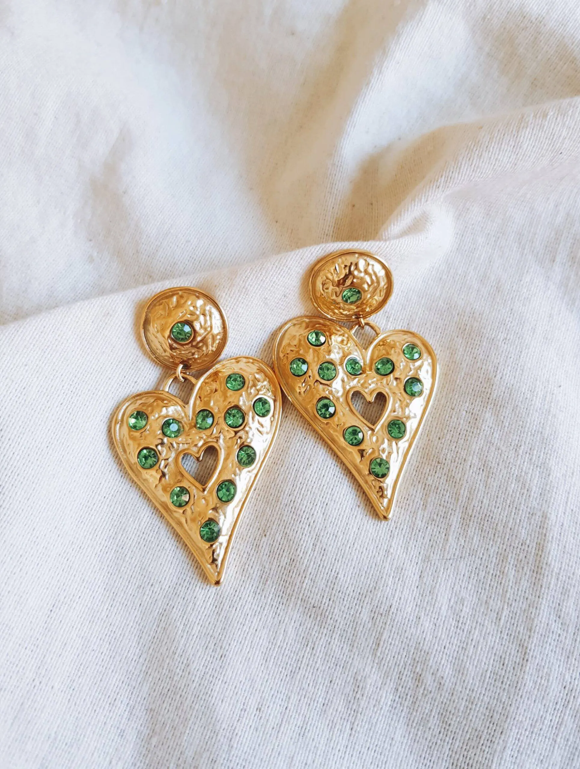 Pendientes corazon bolonia green