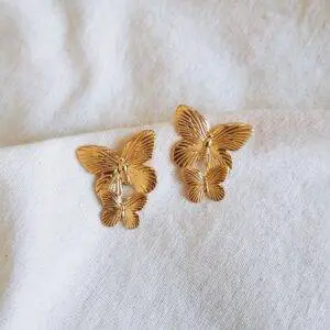 Pendientes mariposa doble