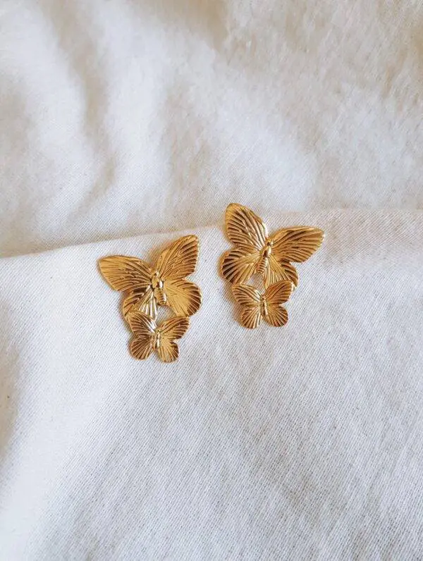 Pendientes mariposa doble