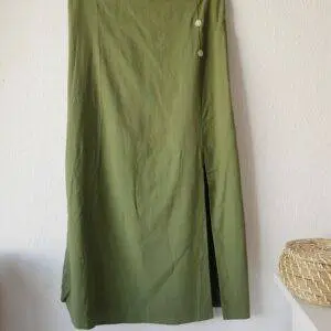 Falda Lino Kaki
