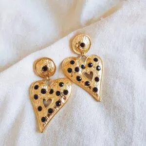 Pendientes corazon bolonia black