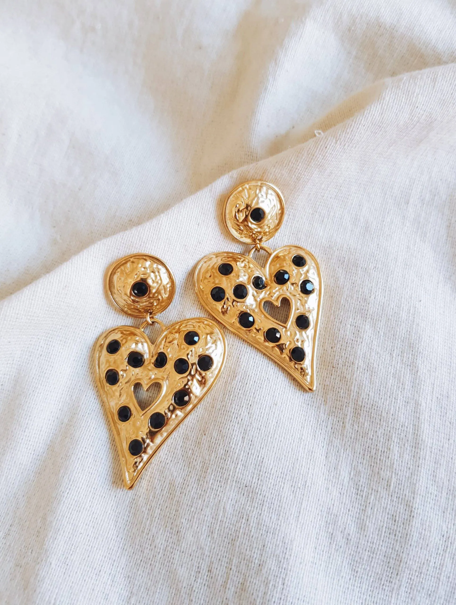 Pendientes corazon bolonia black