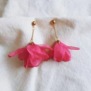 Pendientes amapola fucsia