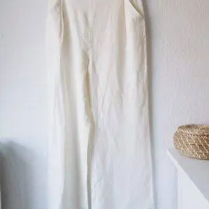 Pantalón Lino Blanco Roto