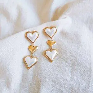 Pendientes corazones pearl