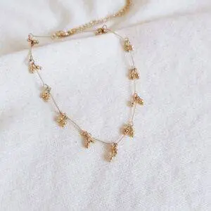 Tobillera bolitas gold