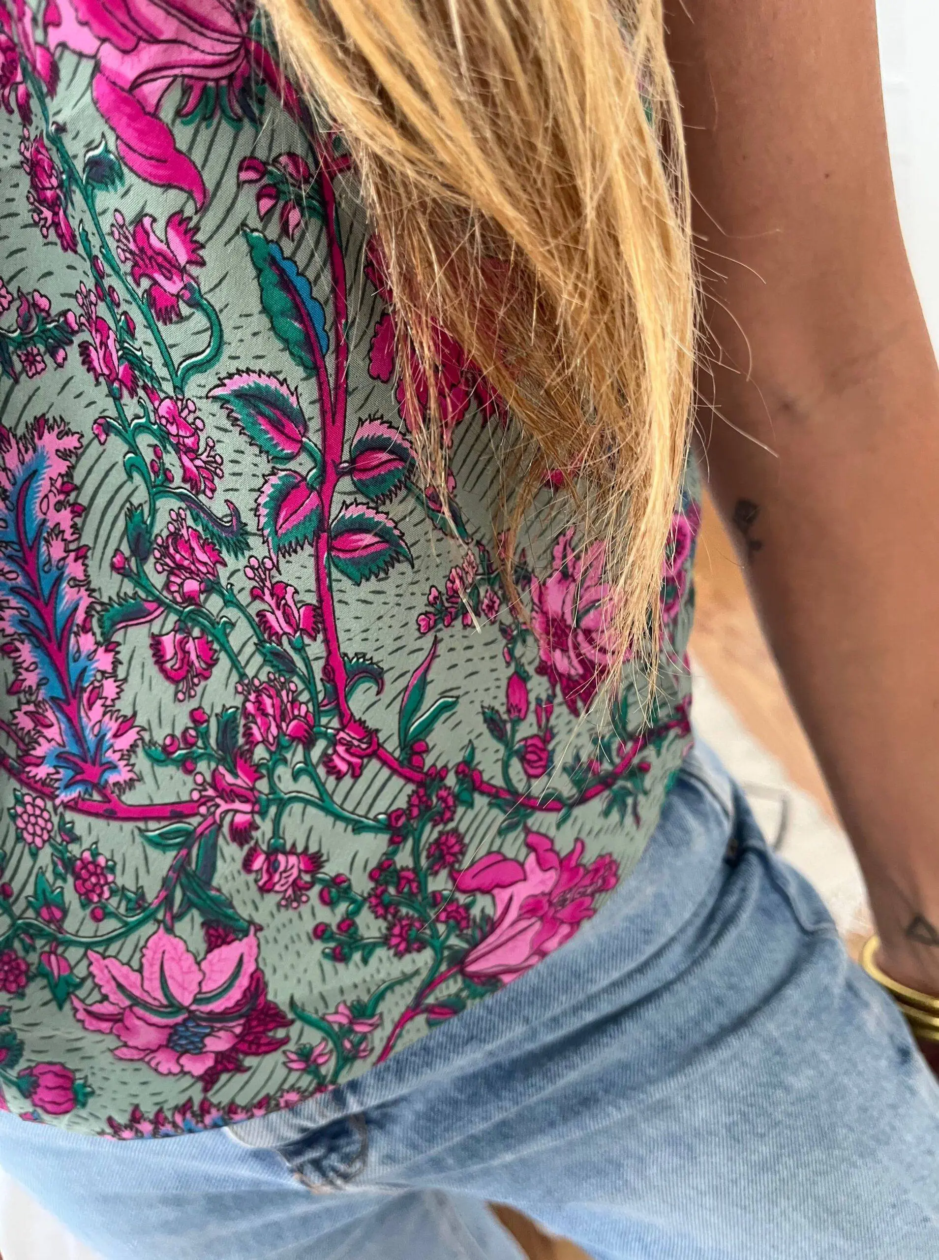 Top pink seda - Imagen 2