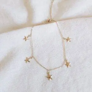 Tobillera estrellas gold