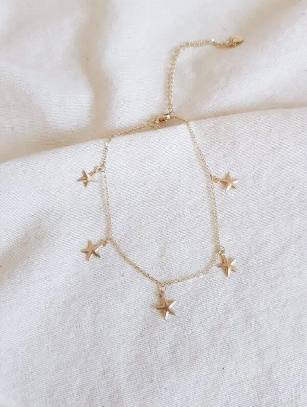 Tobillera estrellas gold