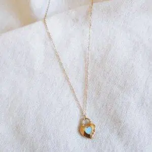 Collar corazón turquesa