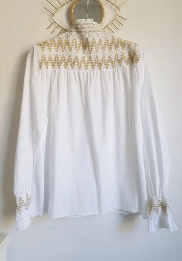 Blusa zigzag blanca - Imagen 2