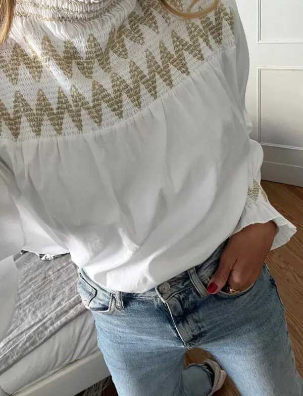 Blusa zigzag blanca