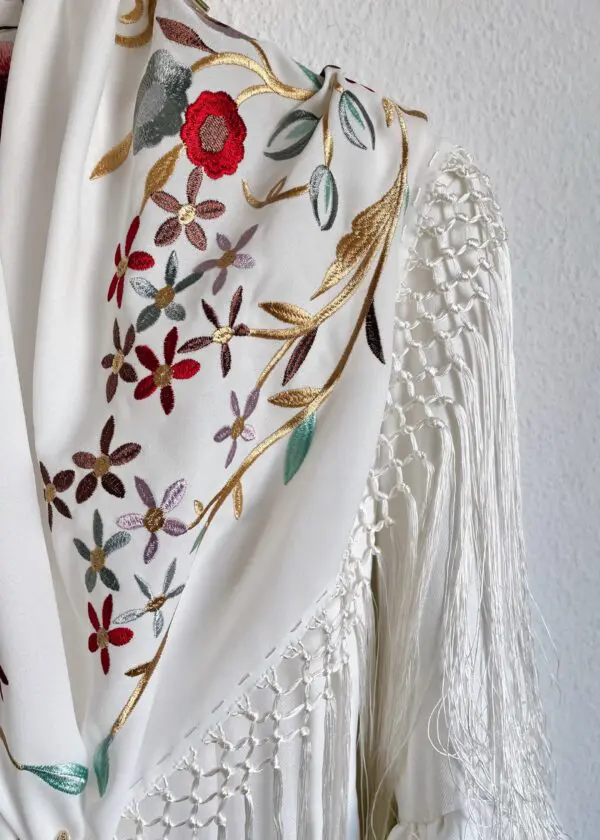 Mantoncillo flores blanco - Imagen 3