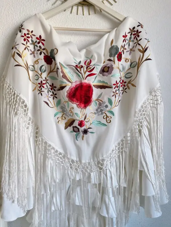 Mantoncillo flores blanco - Imagen 2