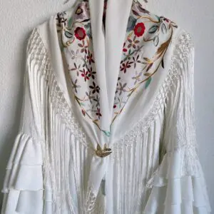 Mantoncillo flores blanco