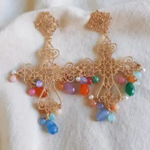 Pendientes Maxi Cruz Pastel