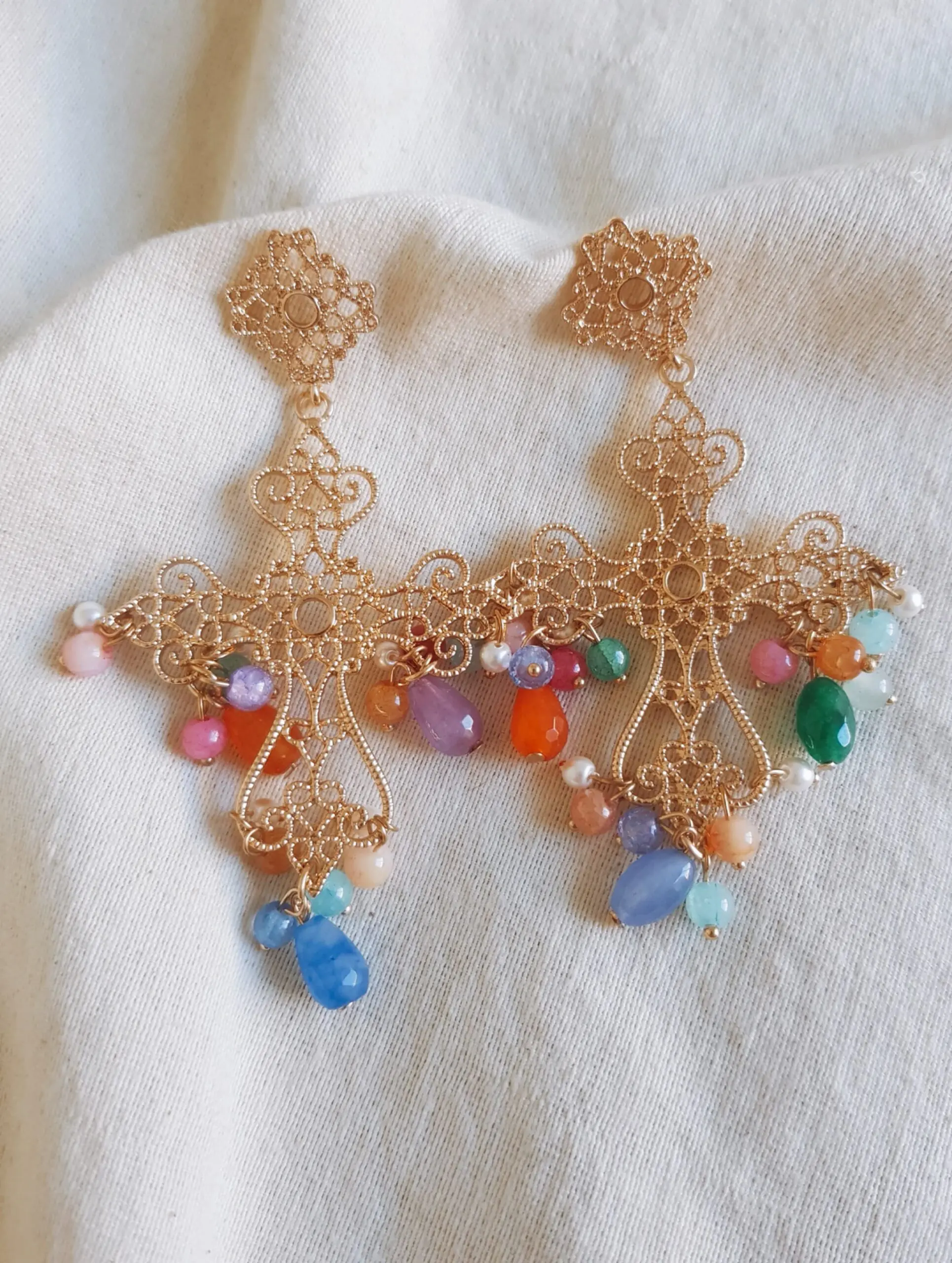 Pendientes Maxi Cruz Pastel