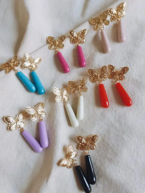 Pendientes mariposa colores