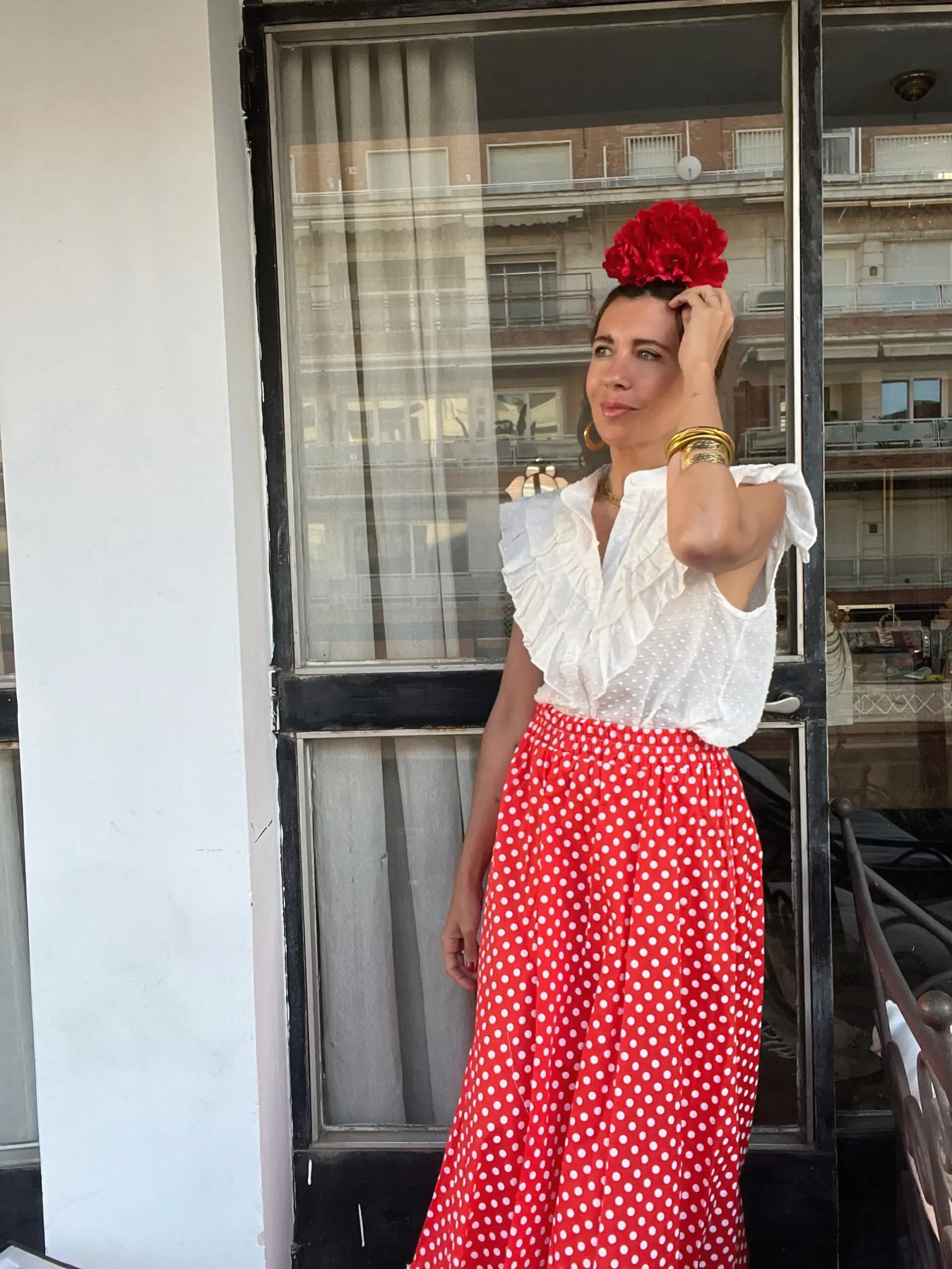 Falda lunares roja - Imagen 2